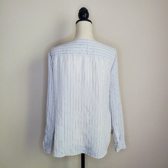 LOFT Women's White Striped Top Small - Picture 3 of 6